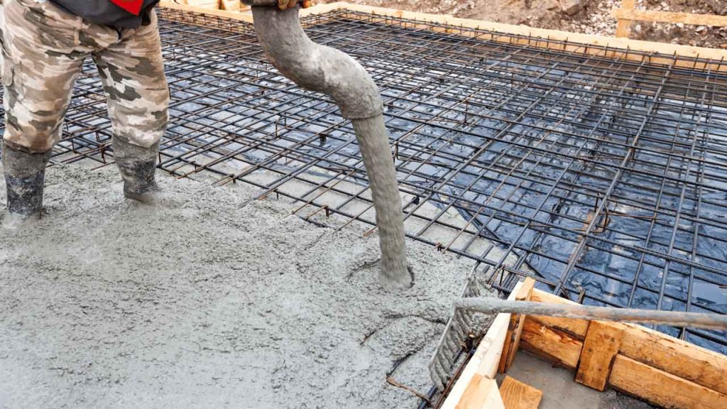 Finished exposed aggregate concrete slab surface after curing and sealing